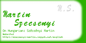 martin szecsenyi business card